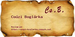 Csúzi Boglárka névjegykártya